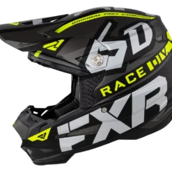 FXR 6D ATR-2 Race Division Helmet -FXR Sales Store fxr6 datr2 race division helmet black grey hi viz yellow 1