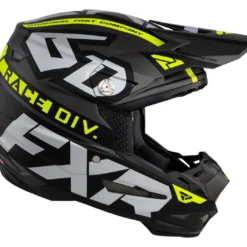 FXR 6D ATR-2 Race Division Helmet -FXR Sales Store fxr6 datr2 race division helmet black grey hi viz yellow 3