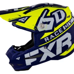 FXR 6D ATR-2 Race Division Helmet -FXR Sales Store fxr6 datr2 race division helmet hi viz yellow navy 1