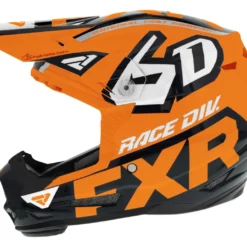 FXR 6D ATR-2 Youth Helmet -FXR Sales Store fxr6 datr2 youth helmet orange black silver 1